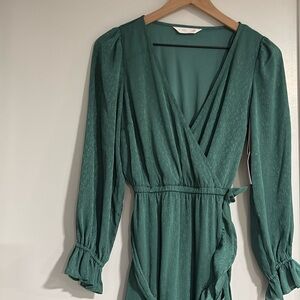 Lauren Conrad XS green ruffled dress